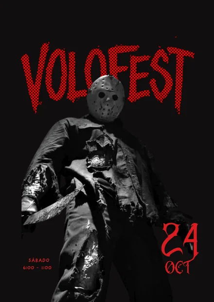 Cartel VOLOFEST — máscara de hockey